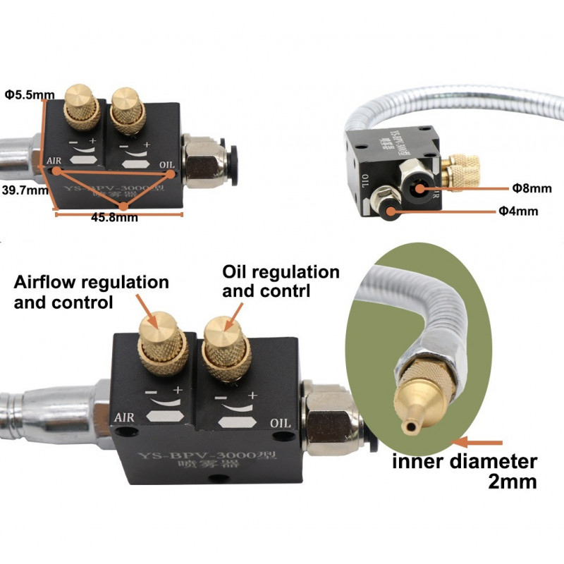 OriGlam Mist Coolant Mist Lubrication, Spray System Unit used for CNC Lathe Milling Drill Machine JJ379701