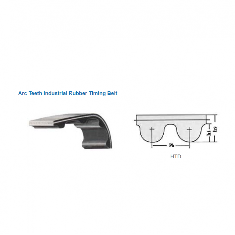 Arc Teeth Industrial Rubber Timing Belt Htd M